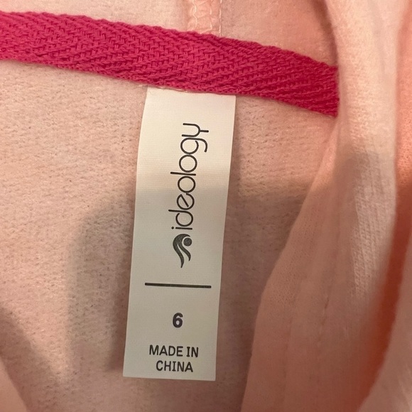 GIRL'S Ideology Rose Shadow (Pink) Rainbow Stripe Hoodie Sweatshirt Size 6-NWT - Picture 4 of 5